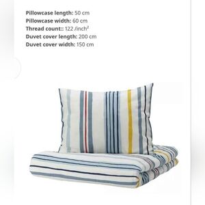 Ikea Duvet Cover In Stripe Twin Size 100% Cotton